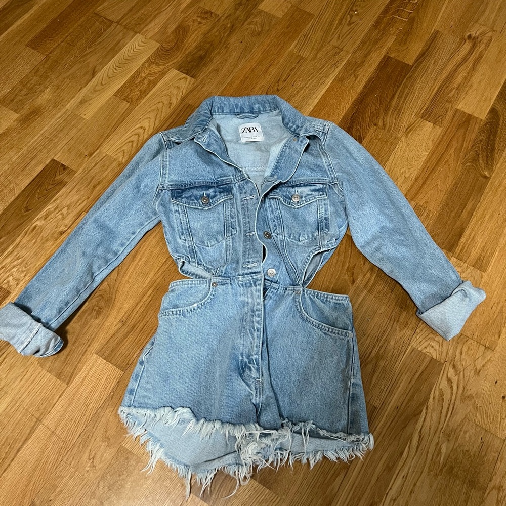 NWOT Zara denim shorts jumpsuit